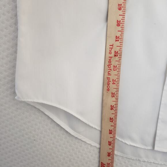 Oscar de La Renta Men's SS Button Down White Dress Shirt. Size 16. Wrinkle‎ Free - Picture 9 of 14